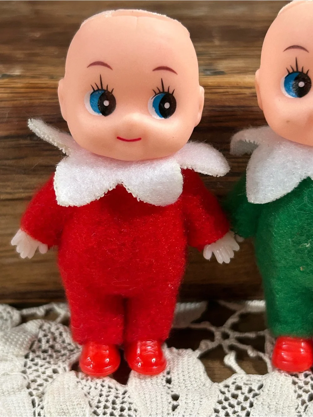Cute Twin Elf Dolls Set - Red and Green Plush Kids Toys